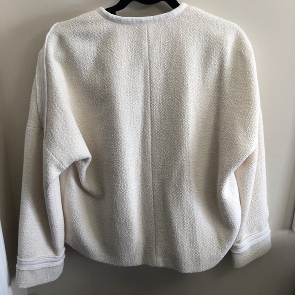 Vince Ivory Open Front Tweed Boucle Jacket Blazer - Picture 3 of 4